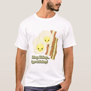 Camiseta acorda, ovos e assados
