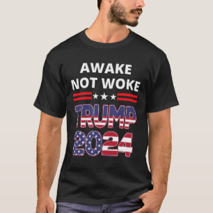 Camiseta Acordado Não Despertado Eleição Trump Republicano