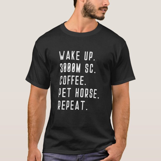 Camiseta Acordar 3000m Steeplechase Coffee Pet Horse Repeat (Frente)