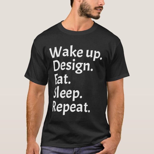 Camiseta Acordar coma o design repetir (Frente)