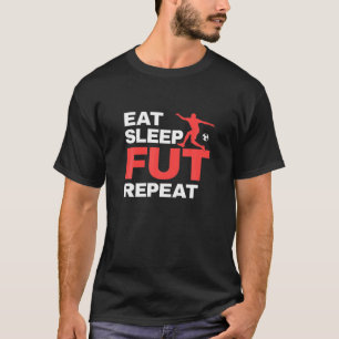 Camiseta Acordar Comer Jogo do Sono Repetir Jogador Engraça