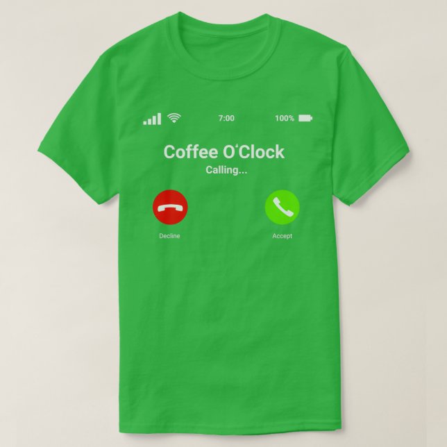 Camiseta Acordar Engraçado Café Ox27Clock Office 1 (Frente do Design)