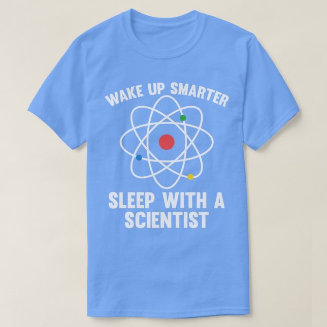 Camiseta Acordar Mais Inteligente Com Um Cientista Engraçad (Frente do Design)