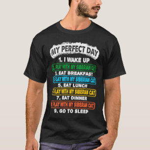 Camiseta Acordar Perfeito Para Brincar Com Gato Siberiano V