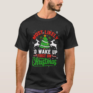 Camiseta Acordar Primeiro Na Família De Natal, Joy Ugly Xm