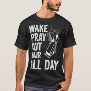 Camiseta Acordar Reze Cortar Cabelo O Dia Todo Barbearia Re