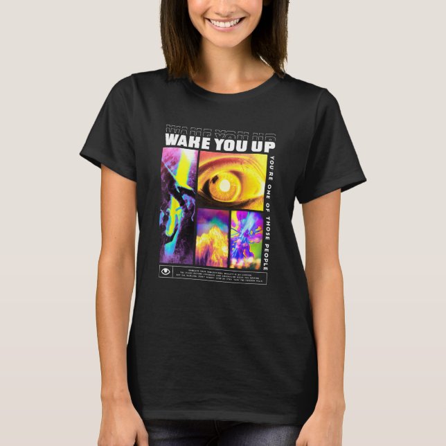 Camiseta Acordar você para cima Techno EDM Rave (Frente)