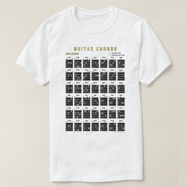 Camiseta Acorde de Guitarra Aberto Frente e Verso (Frente do Design)