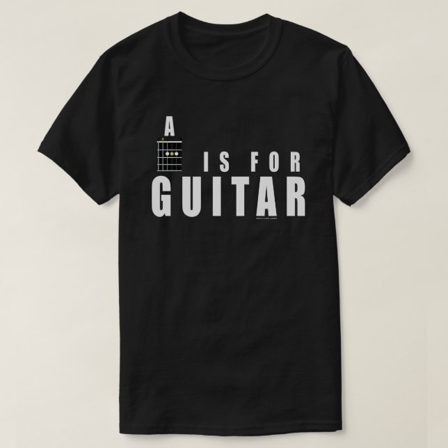 Camiseta Acorde de Violão A é para Violão (Frente do Design)
