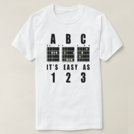 Camiseta Acorde de Violão ABC É Fácil Como 123