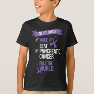 Camiseta Acorde Derrote o Câncer Pancreático Domine o Mundo