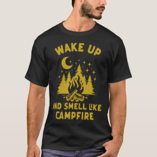 Camiseta Acorde e Cheire como Fogueira Divertido Camping
