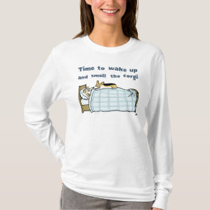 Camiseta Acorde e cheire o cão de estimação cómico do C