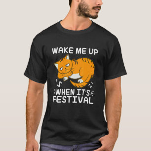 Camiseta Acorde-me Quando for Festival Gatinho Fofo