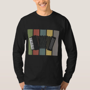 Camiseta Acordeão-Retro Acordeão de Instrumentos Musicais