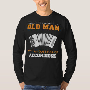 Camiseta Acordeão Sonhos: Futuro Velho Significa Hilário Fo