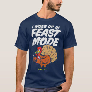 Camiseta Acordei no Modo Banquete Engraçado Ação de Graças 