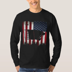 Camiseta Acordião Americano Bandeira 4 de julho Acordionist