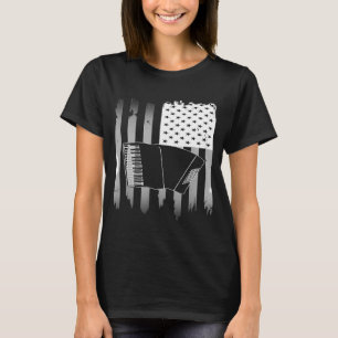 Camiseta Acordião Americano Bandeira 4 de julho Acordionist