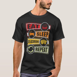 Camiseta Acordionista Que Dorme Faz Acordeões Repetir Ar