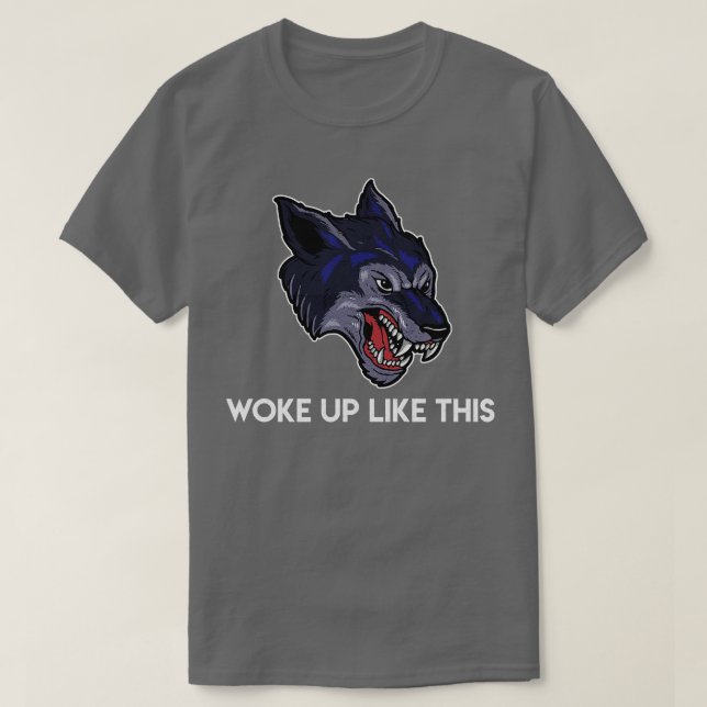 Camiseta Acordou Como Este Lobo Irritado (Frente do Design)