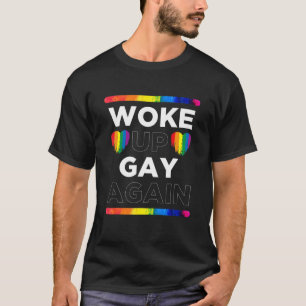 Camiseta Acordou Gay De Novo Lgbt Orgulho gay