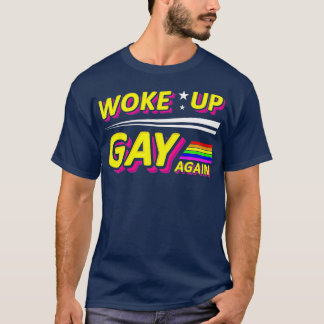 Camiseta Acordou Gay de novo Orgulho Mês Coração Colorida L