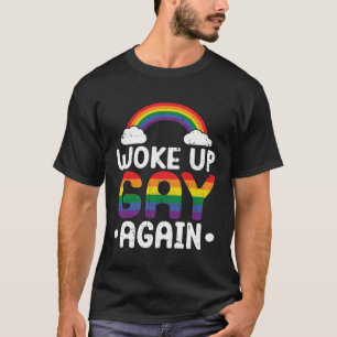 Camiseta Acordou Gay Novamente Mês do Orgulho LGBT homossex