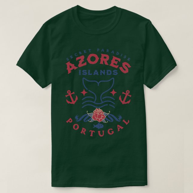 Camiseta Açores Ilhas Portugal Paraíso Secreto (Frente do Design)