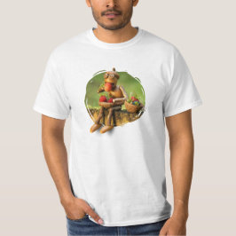 Camiseta Acorn elf comendo morangos na floresta