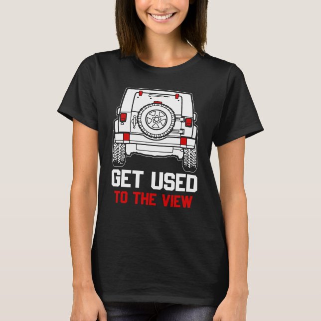 Camiseta acostumar-se com a vista jipe vintage (Frente)