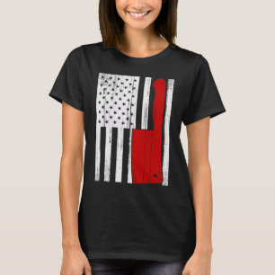 Camiseta Açougueiro Americano Retro Bandeira EUA Facão de C