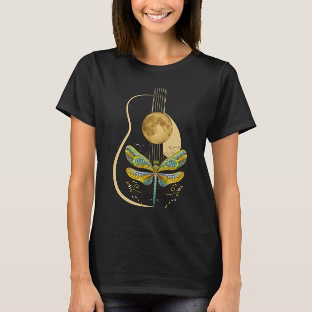 Camiseta Acoustic Guitar Artistic Dragonfly Music (Frente)