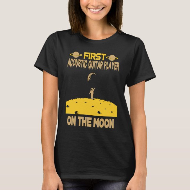 Camiseta Acoustic Guitar Player On The Moon (Frente)
