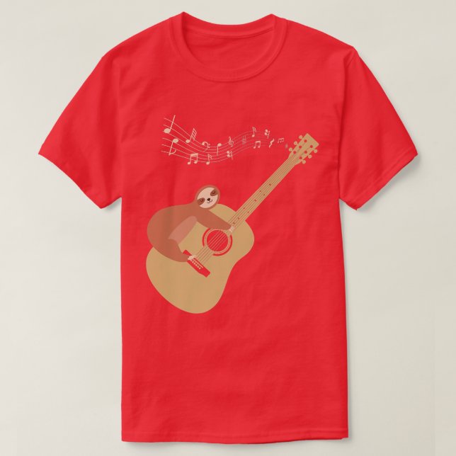 Camiseta Acoustic Guitar Sloth Hug52 (Frente do Design)