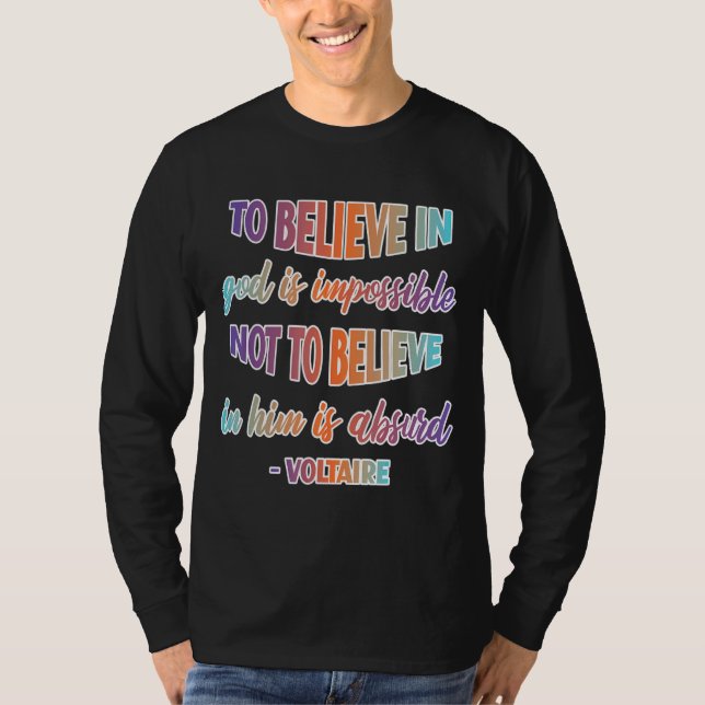 Camiseta Acreditar em Deus, citar a fé cristã (Frente)