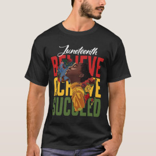 Camiseta Acredite Alcance Sucesso Afro-Americano Forte Ju