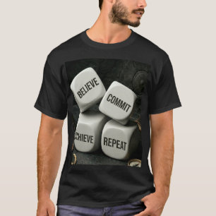 Camiseta Acredite Cumprir Alcançar Repetir Dados Sucesso Lo