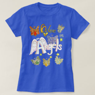 Camiseta Acredite em Angels Artes Personalizadas Inspiracio