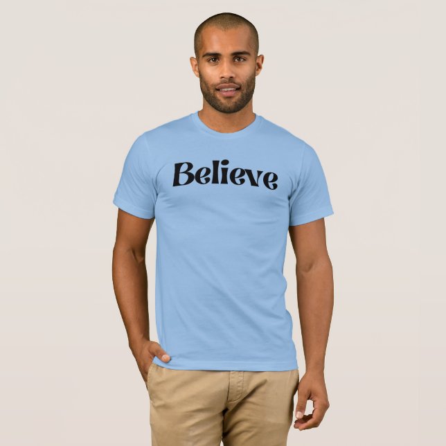 Camiseta Acredite em Bella+Canvas Jersey, T-Shirt de Curta  (Frente Completa)