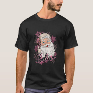 Camiseta Acredite em Leopard Santa Cláusula Neve Feliz Nata