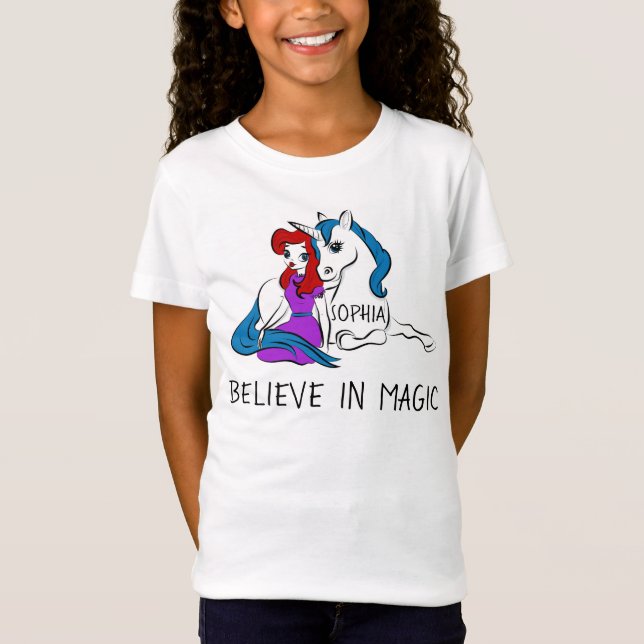 Camiseta Acredite em Magic Princess e Unicorn (Frente)