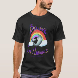 Camiseta Acredite em Narvais piada engraçada de unicórnio