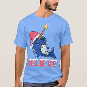 Camiseta Acredite em Neve de Natal Negra com Luzes de Fada