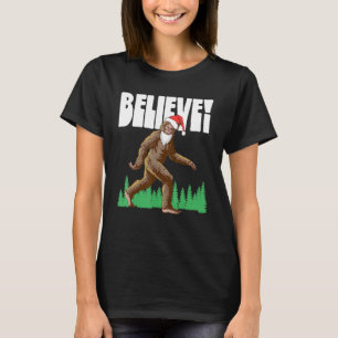 Camiseta Acredite em Papais noeis Bigfoot de Natal Sasquatc