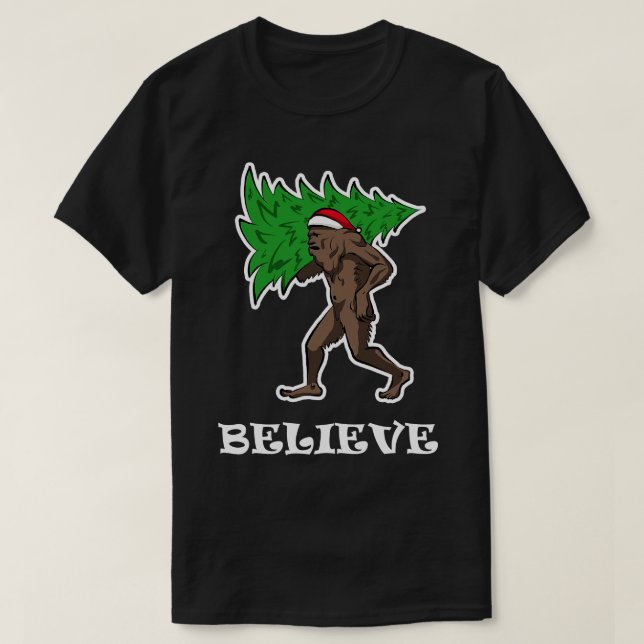 Camiseta Acredite em Papais noeis de Natal Engraçados Tshir (Frente do Design)