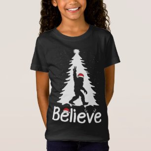 Camiseta Acredite em Pé Grande Natal Yetti Engraçado Xmas T