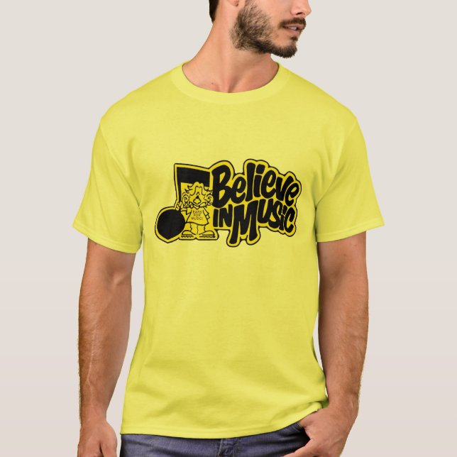 Camiseta Acredite em registros e em fitas da música (Frente)
