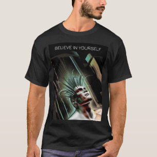 Camiseta Acredite em Si Mesmo. Humano híbrido no futuro