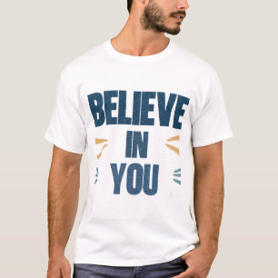 Camiseta Acredite em você - Des de tipografia de aspas moti